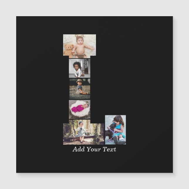 Colagem de Fotos com Letra L Preta e Branca (Frente)