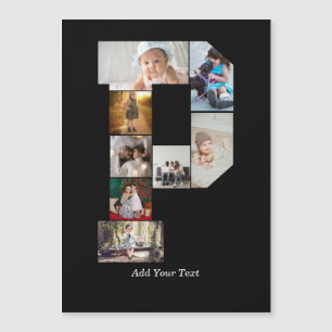 Colagem de Fotos com Letra P em Preto e Branco