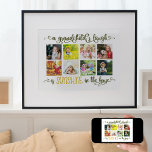 Colagem de Fotos com Poster de Citação do Avô<br><div class="desc">Impressão de poster alegre e homenageado para seus avós. O design apresenta oito das suas próprias fotos, apresentadas em formato quadrado num fundo branco, que são bem-vindas a editar, para se adequarem ao seu decoro doméstico. A citação é inscrita na caligrafia ornamentado em verde-oliva e ouro-amarelo. Lê-se "a risada de...</div>