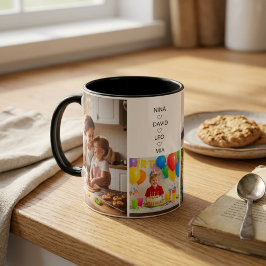 Colagem de Fotos da Família Caneca Nome Personaliz