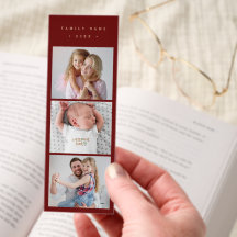 Colagem de Fotos da Família com Texto Vermelho & D