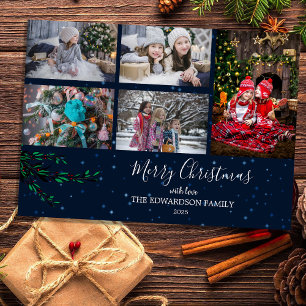Colagem de fotos da família Feliz Natal cartão mag