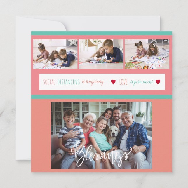 Colagem de fotos da família, fique em casa e mande (Frente)