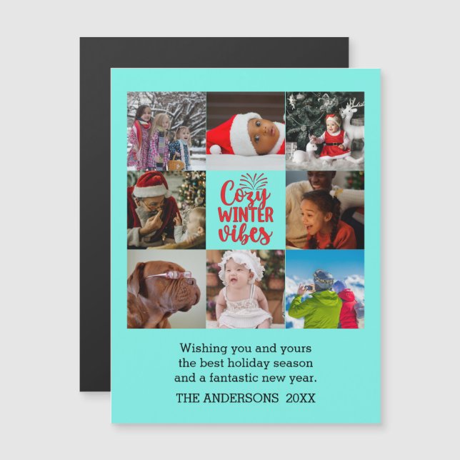 Colagem de Fotos da Família Vibes Winter Cozy Wint (Frente/Verso)