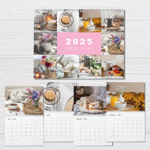 Colagem de Fotos de Ano Cozy Calendário Moderno de