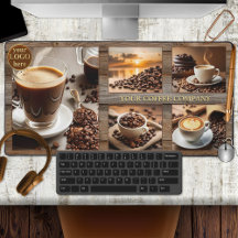 Colagem de Fotos de Café de Madeira Rústica