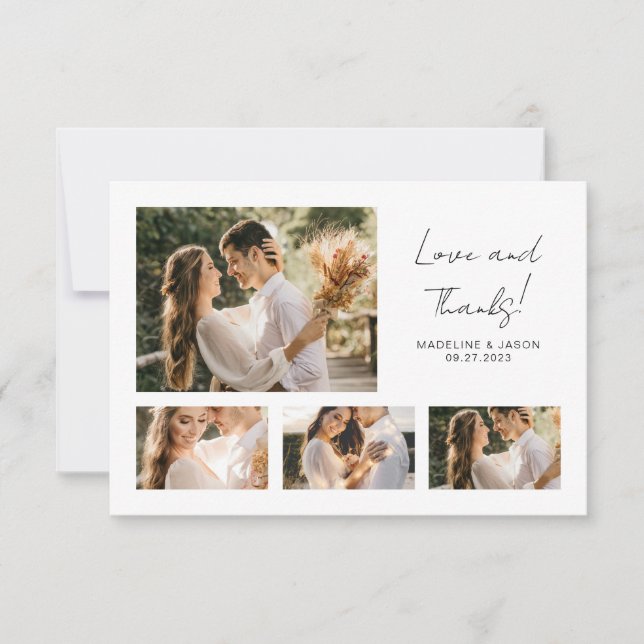 Colagem de Fotos de Casamento Agradecimento Minima (Frente)