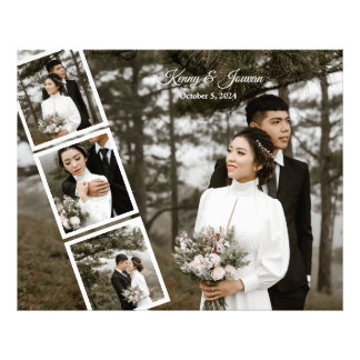 Colagem de Fotos de Casamento de Carrossel Branca