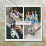 Colagem de Fotos de Casamento de Na moda Elegante<br><div class="desc">Personalize com suas quatro fotos favoritas de casamento,  nome e data especial para criar uma colagem de fotos,  memória e presente únicos. Um bom tesouro! Projetado por Thisnotme©</div>
