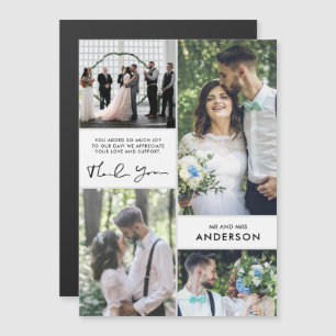 Colagem de Fotos de Casamento Moderno Obrigado