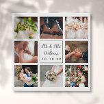 Colagem de Fotos de Casamento Personalizado Elegan<br><div class="desc">Personalize com as suas oito fotos favoritas do dia de casamento,  nome e data especial para criar uma colagem de fotos,  memória e presente únicos. Projetado por Thisnotme©</div>