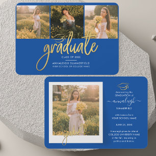 Colagem de Fotos de Formatura Anúncio de Graduado 