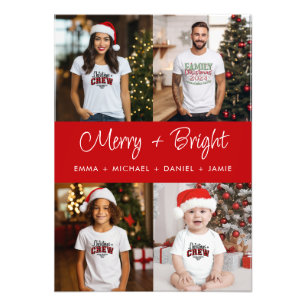 Colagem de Fotos de Natal da Família feliz e Brilh