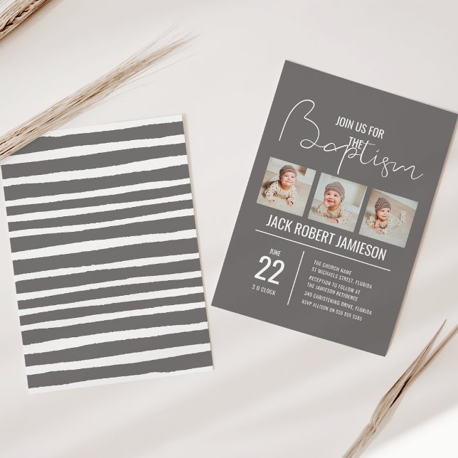 Colagem de Fotos de Trendy | Convite Baptism (Criador carregado)