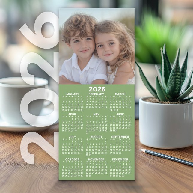 Colagem de Fotos do Calendário 1 - Pode Editar Ver (2026 Calendar on Cardstock - Simple, Minimal Design and Photo Collage)