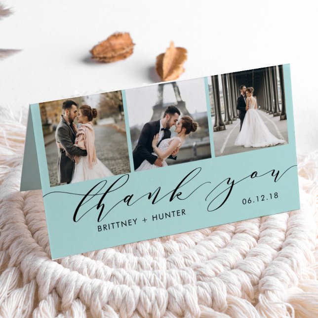 Colagem de Fotos Elegante Baby Blue 3 Obrigado (Criador carregado)