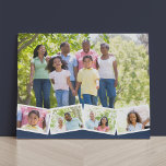 Colagem de Fotos Familiares w. Zigzag Photo Strip<br><div class="desc">Personalize esta canvas falsa de na moda com as suas fotografias de família favoritas. O modelo está pronto para você adicionar até 5 fotos. A foto principal será usada como fundo e as 4 fotos restantes serão mostradas em uma faixa de fotos ziguezague ao longo do fundo. Esta design tem...</div>