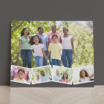 Colagem de Fotos Familiares w. Zigzag Photo Strip<br><div class="desc">Personalize esta canvas falsa de na moda com as suas fotografias de família favoritas. O modelo está pronto para você adicionar até 5 fotos. A foto principal será usada como fundo e as 4 fotos restantes serão mostradas em uma faixa de fotos ziguezague ao longo do fundo. Este design tem...</div>