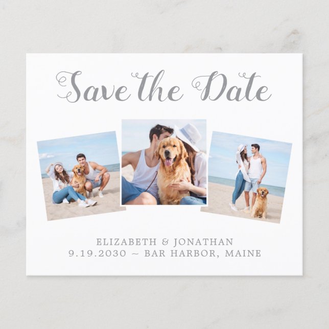 Colagem de Fotos Moderna do Orçamento Salvar a Dat (Frente)