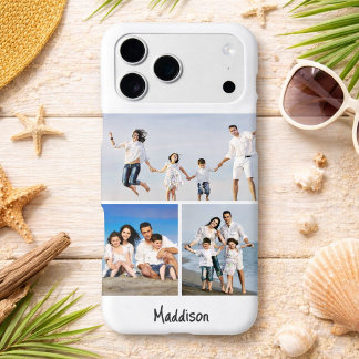 Colagem de Fotos Moderna Monograma 3 Branco