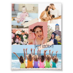 Colagem de fotos modernas Feliz aniversário