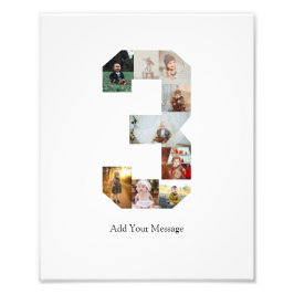 Colagem de Fotos Número 3 Preto e Branco