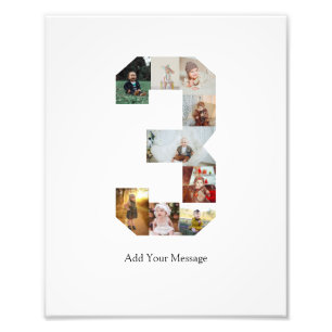 Colagem de Fotos Número 3 Preto e Branco