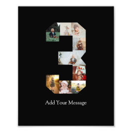 Colagem de Fotos Número 3 Preto e Branco