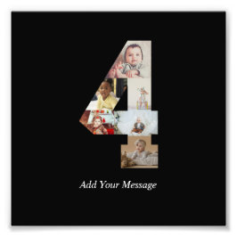 Colagem de Fotos Número 4 Preto e Branco