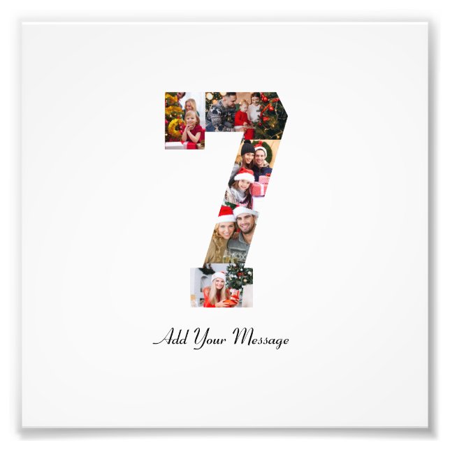 Colagem de Fotos Número 7 Preto e Branco (Frente)