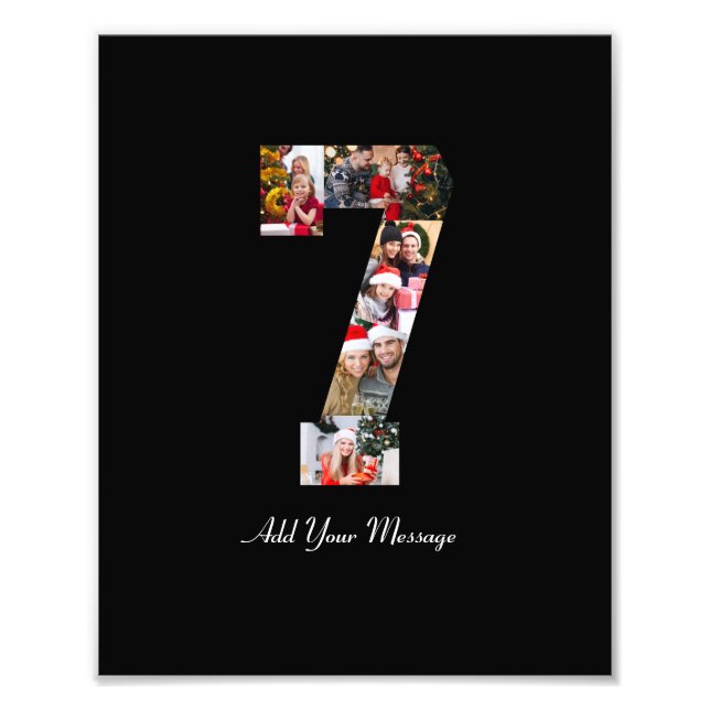 Colagem de Fotos Número 7 Preto e Branco (Frente)