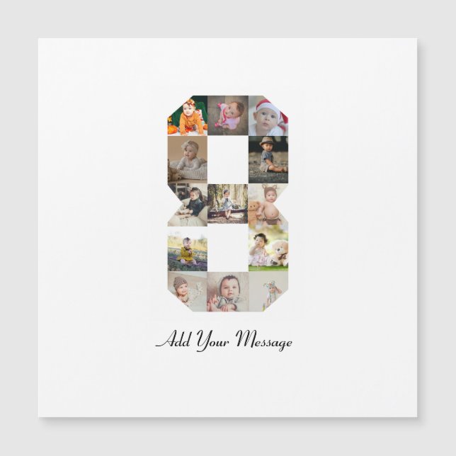 Colagem de Fotos Número 8 Preto e Branco (Frente)