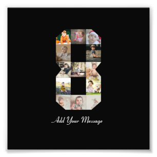 Colagem de Fotos Número 8 Preto e Branco