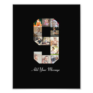 Colagem de Fotos Número 9 Preto e Branco