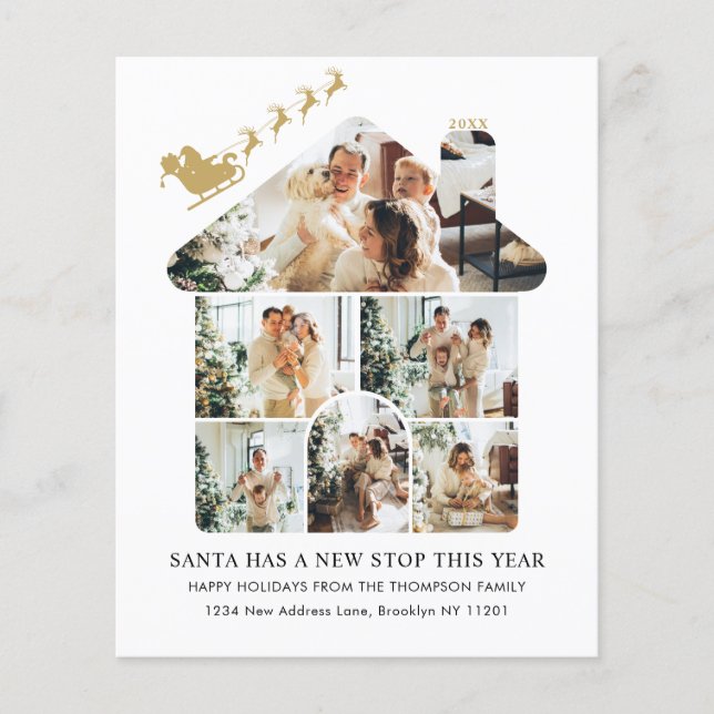 Colagem de Fotos Orçamento Sleigh de Natal Dourado (Frente)