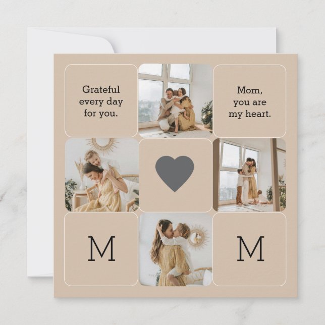 Colagem de Fotos para a Mãe - Cartões de Saudação (Frente)