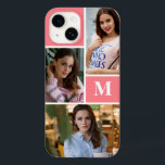 Colagem de Fotos Personalizada 3 Cor-de-Rosa Esbra<br><div class="desc">Capas de iphone de Colagem de Fotografias Personalizada 3 Cor-de-Rosa Esbranquiçada Monograma</div>