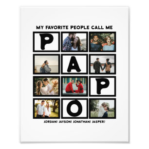 Colagem de Fotos Personalizada do Avô Moderno Papo