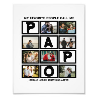Colagem de Fotos Personalizada do Avô Moderno Papo