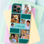 Colagem de Fotos Personalizada do Bloco de Cores 7<br><div class="desc">Crie a sua própria capa de telefone personalizada de célula fotográfica personalizada e a cores, com um design de bloco de cores na sua escolha de cores, 7 imagens e o seu nome, monograma ou outro texto na sua escolha de estilos de fonte e cor (mostrado na tipografia moderna com...</div>