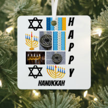 Colagem de Fotos Personalizada Moderna do Hanukkah