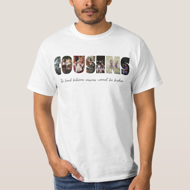 Colagem de Fotos Primos T-Shirt Masculina (Frente)