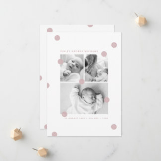 Colagem de Fotos Rosa Moderno de Bebê Anúncio de N