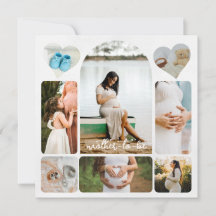 Colagem de Fotos Simples Anúncio de Mãe a Caminho