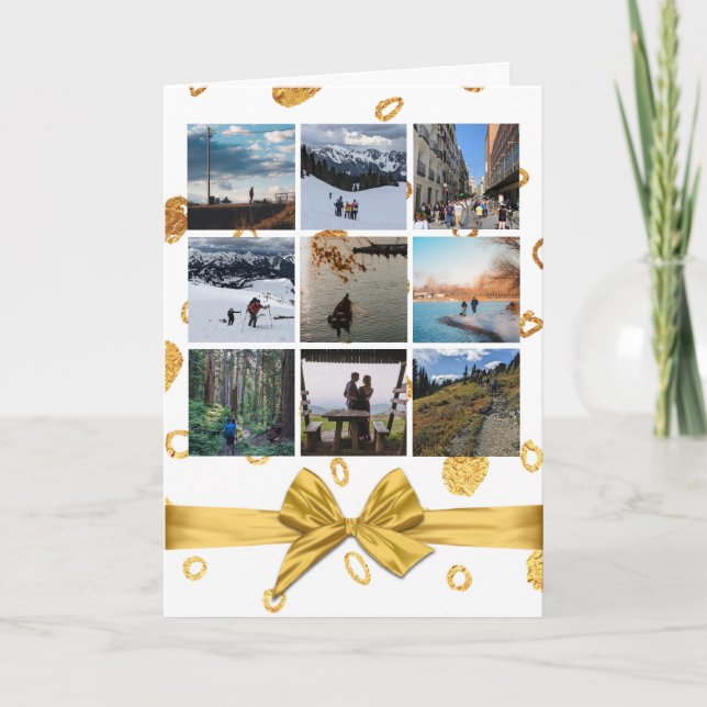 Colagem de Fotos Simples Qualquer Cartão de Saudaç (Frente)