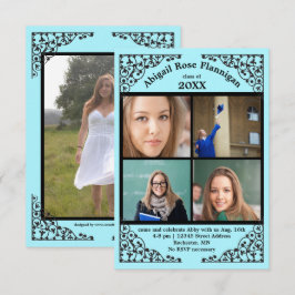 Colagem de Fotos Teal Renda - Anúncio de Graduaçã