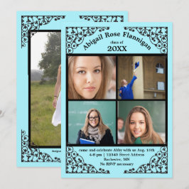 Colagem de Fotos Teal Renda - Anúncio de Graduação