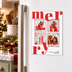 Colagem de Fotos Vermelhas de Natal Moderno
