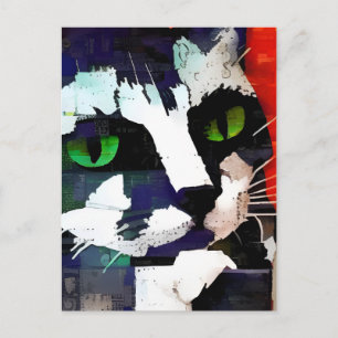 Colagem de Gato em Cartão Postal