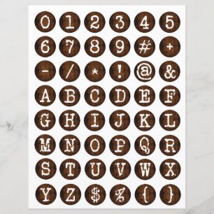 Colagem de letras antigas ornamentais de máquina d